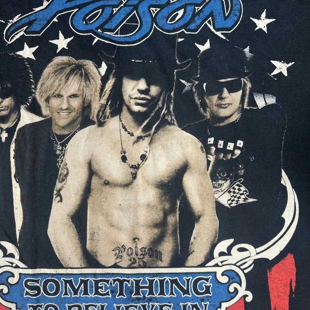 Poison Something To Believe In Tour 2011 Band T Shirt Mens Large Black - Picture 15 of 16
